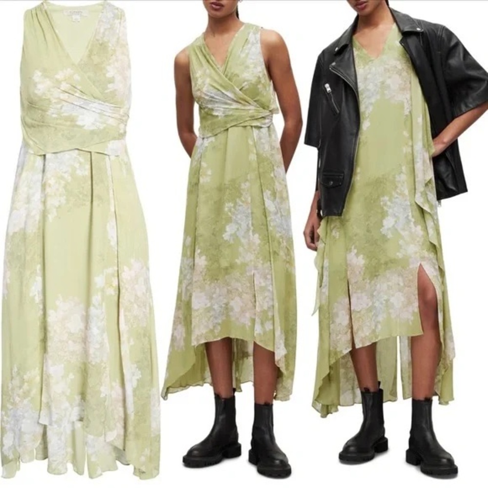 All Saints Capri Venetia Floral Sleeveless Shift Dress Size 4